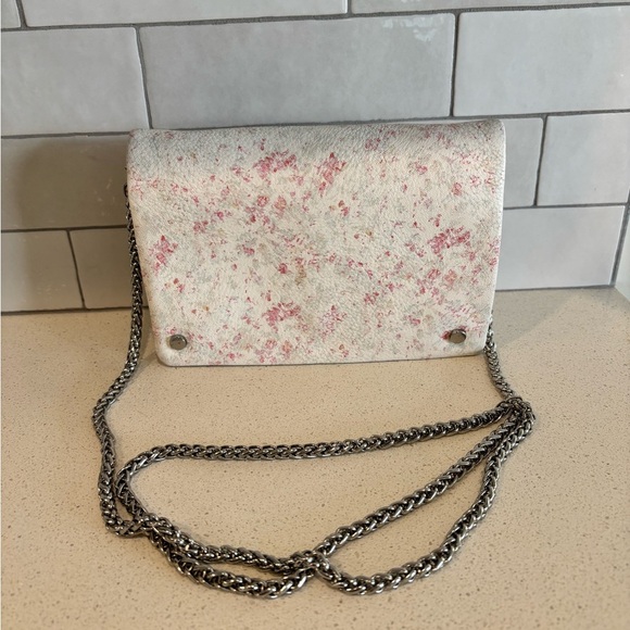 BCBGeneration Handbags - NWOT BCBGeneration Clutch Purse Shoulder Bag Chain Strap White Pink Leather